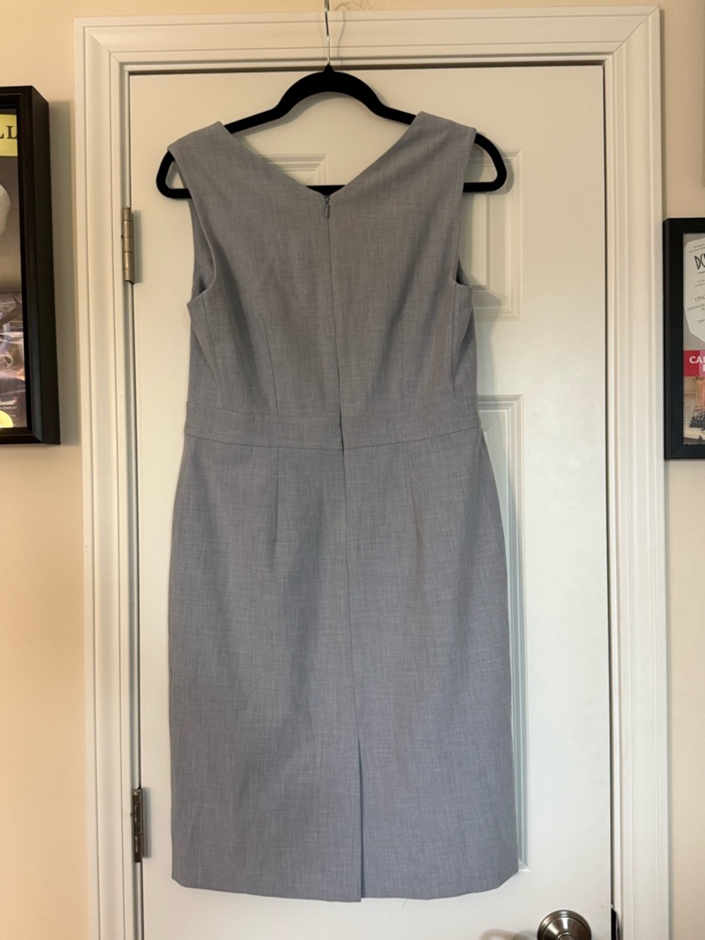 NWT Ann Taylor Light Gray Sleeveless V-Neck Sheath Dress - Picture 4 of 7